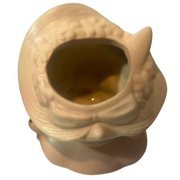 HULL USA pottery Pink Dressed Up Cat in Hat planter VINTAGE 1930-1950 - Picture 5 of 6